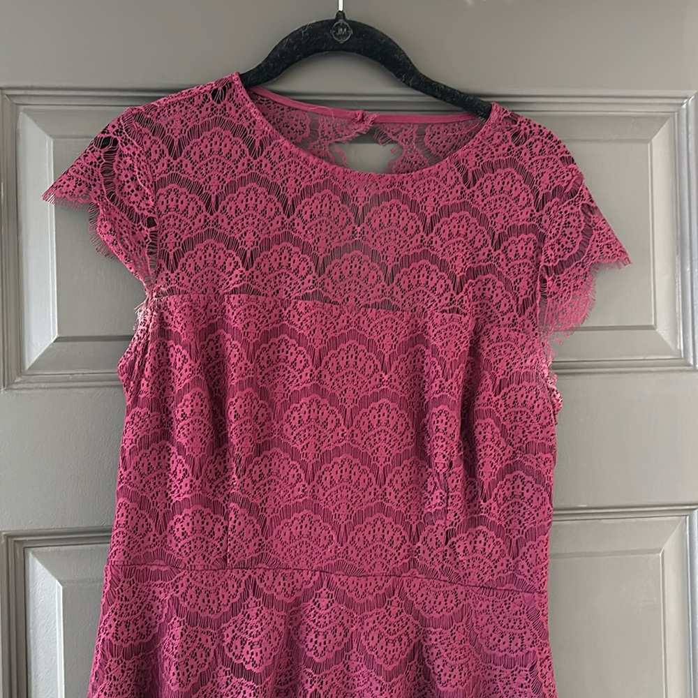 Purple keyhole lace dress